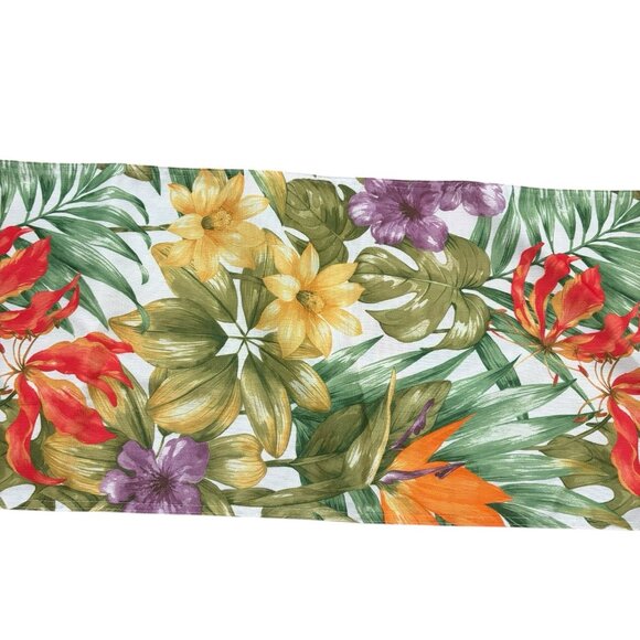 68" Outdoor Tropical Floral Patio Table Umbrella Hole Vacation Home Table Runner - Picture 4 of 5